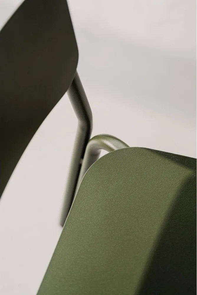 Зелен градински стол метален Kei – noo.ma