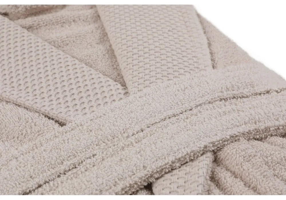 Бежов памучен халат за баня размер M Cappa - Foutastic