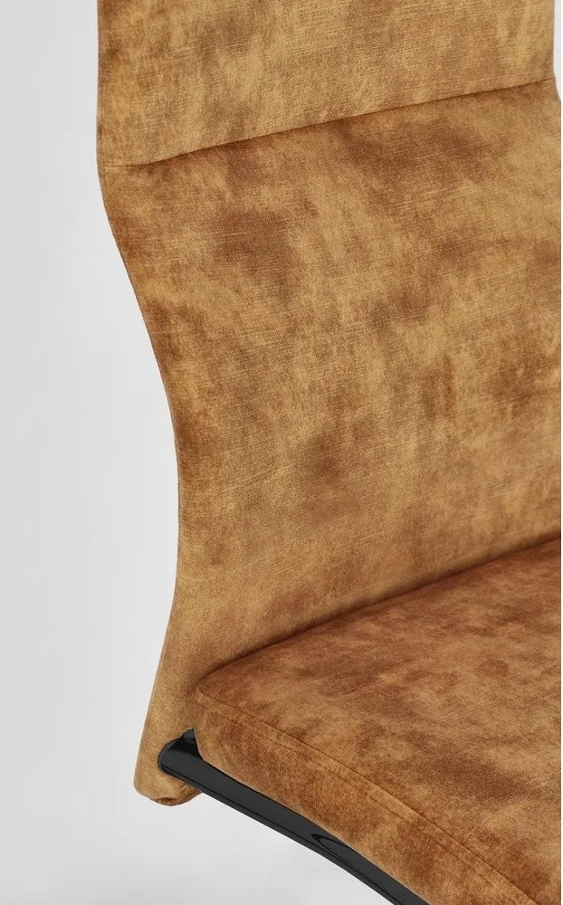 Тапициран трапезен стол в цвят горчица Thelma – Bizzotto