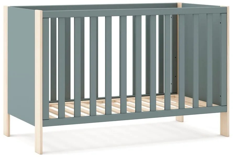 Детско креватче 60x120 cm в естествен цвят/сиво-зелено Esteban – Marckeric