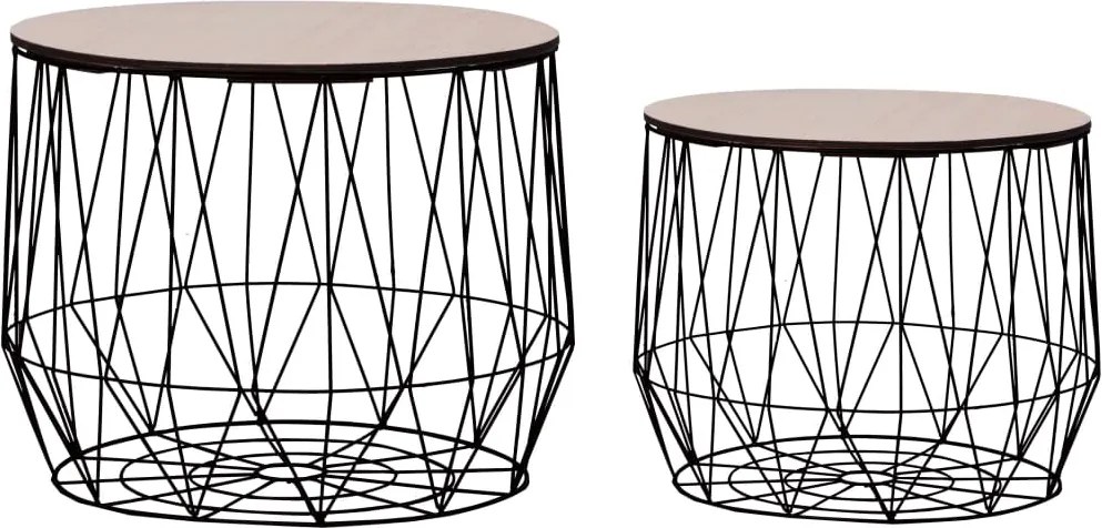 287663 vidaXL Маси за кафе, 2 бр, черни