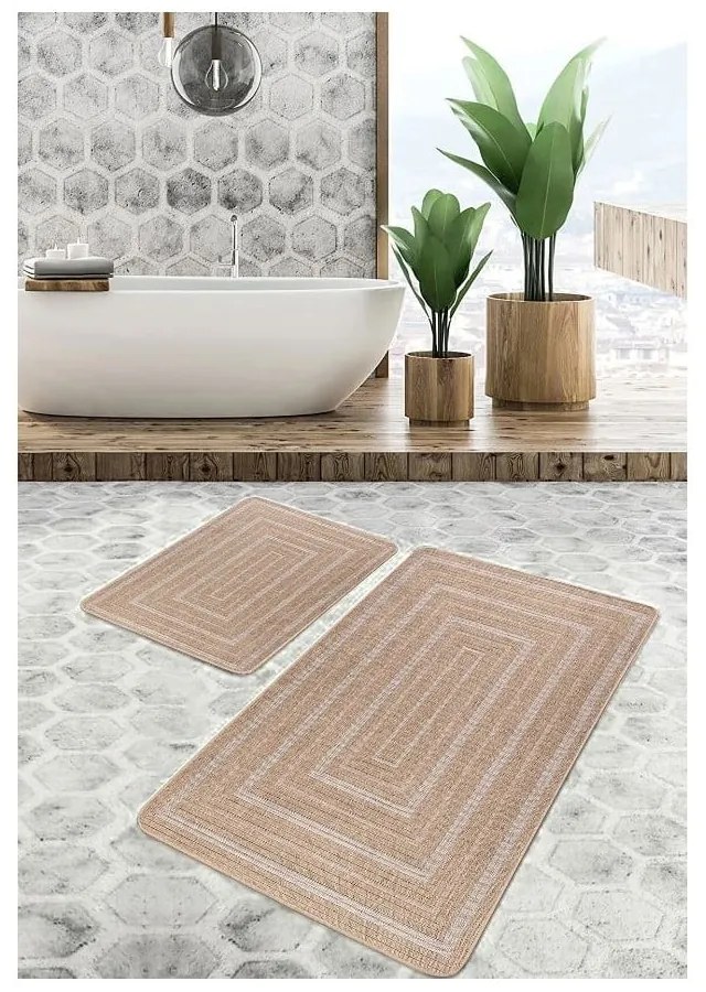 Кафяви изтривалки за баня в комплект от 2 бр. 60x100 cm - Mila Home