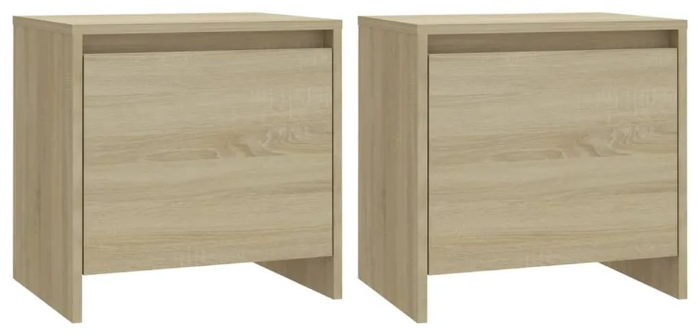 809870 vidaXL Нощни шкафчета, 2 бр, дъб сонома, 45x34x44,5 см, ПДЧ