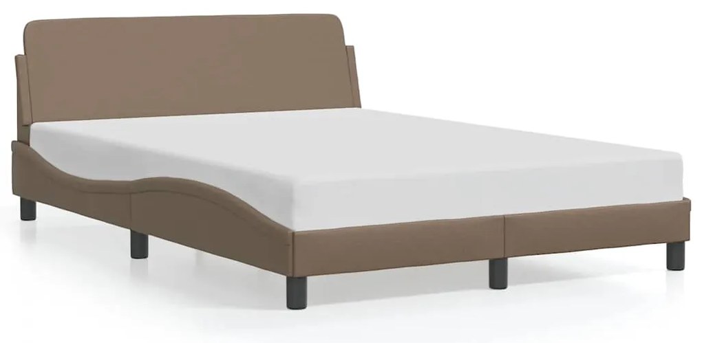 373182 vidaXL Рамка за легло Dover, капучино, 140x190 см, изкуствена кожа