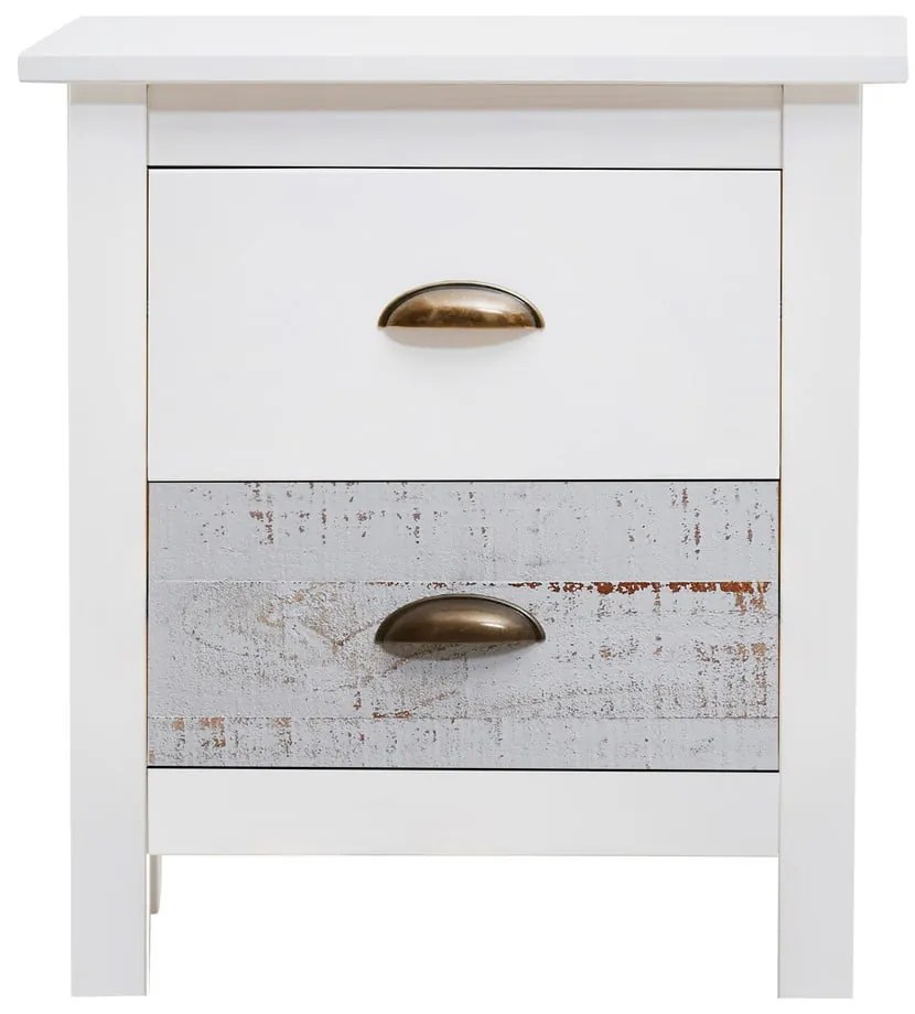 Нощно шкафче в бяло и сиво, 46 x 50 cm Romantica - Marckeric