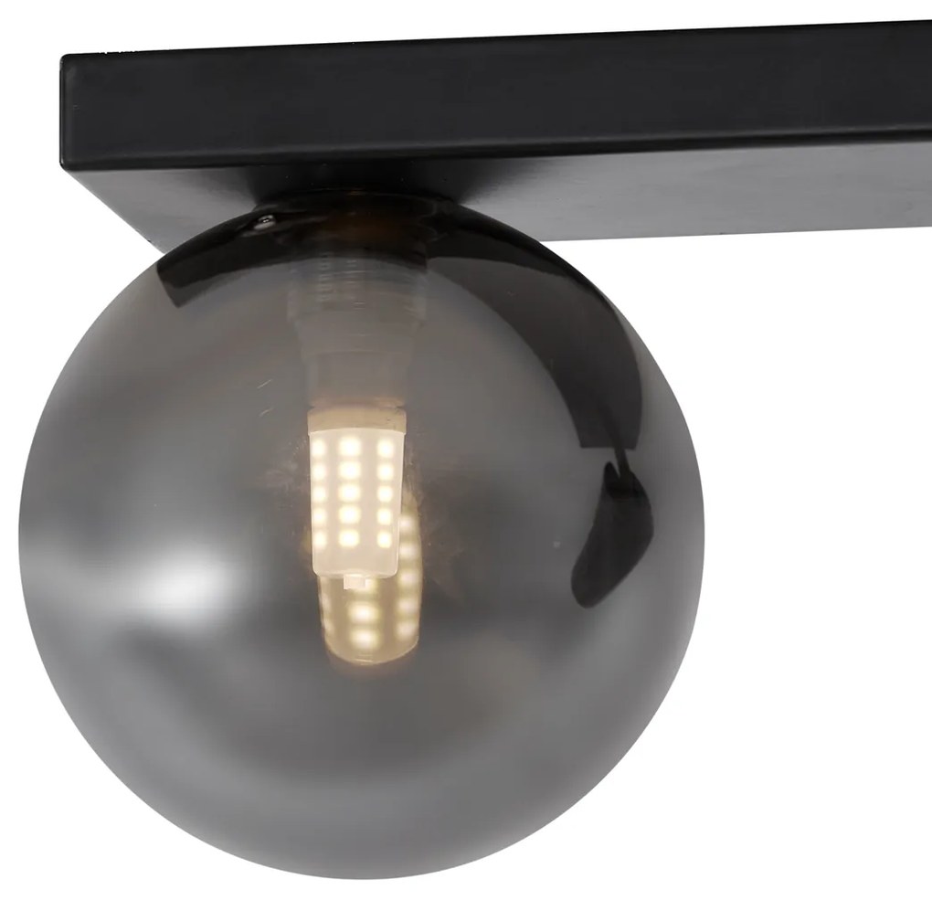 Модерна таванна лампа черна 2-лампи с възможност за накланяне - Lesly