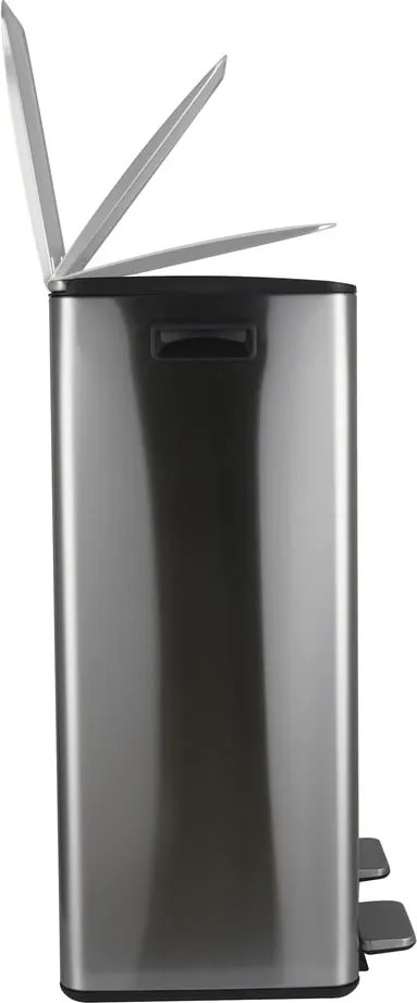 Стоманено кошче за боклук 2x30 l за рециклиране с педал в матово сребрист цвят Aliya – Spirella