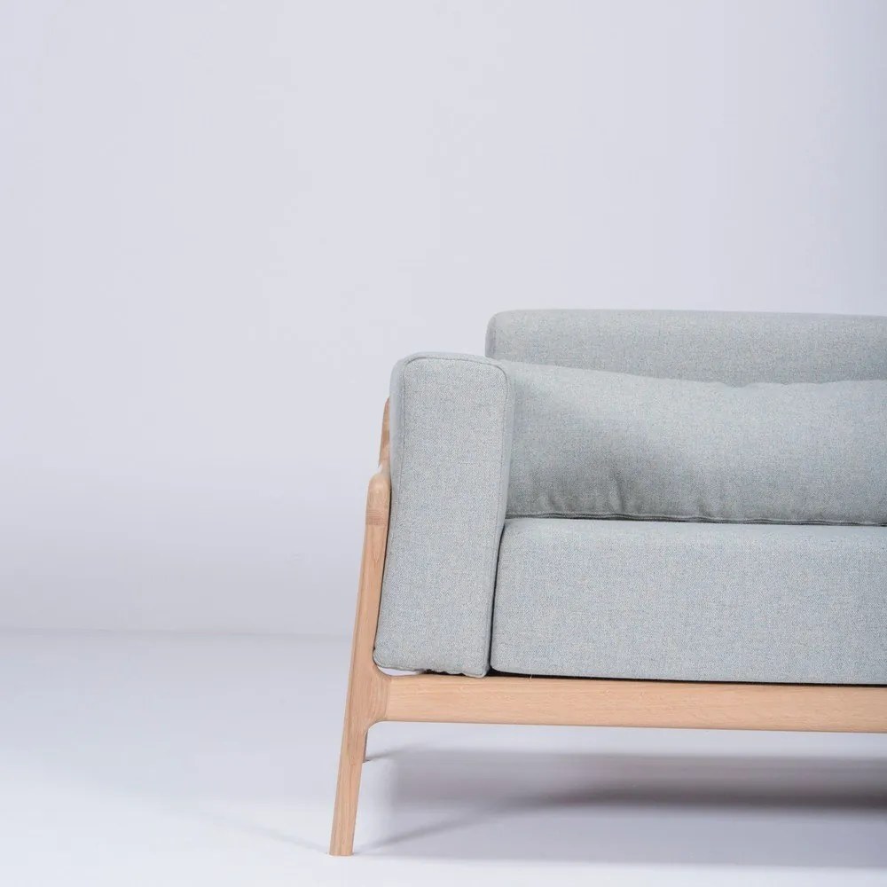 Синьо-сив диван с дъбова дървена конструкция , 180 см Fawn - Gazzda