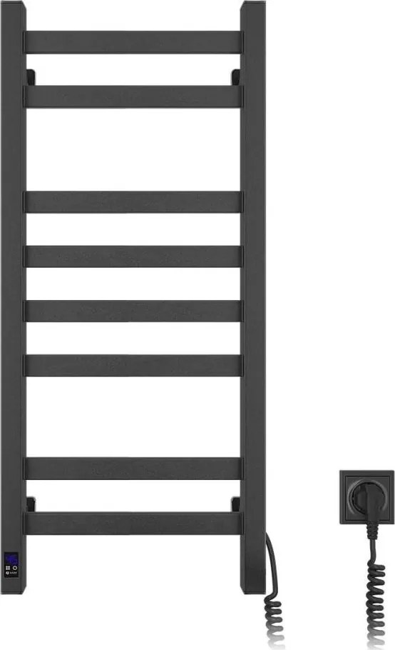 Електрически сушилник за кърпи с термостат AVANGARD 105W 80x36 cm, черен, десен