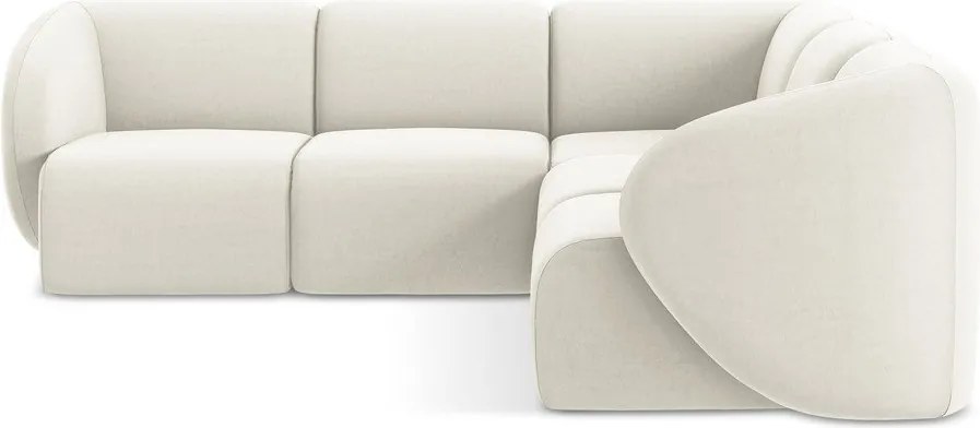 Бежов кадифен ъглов диван Lani – Makamii