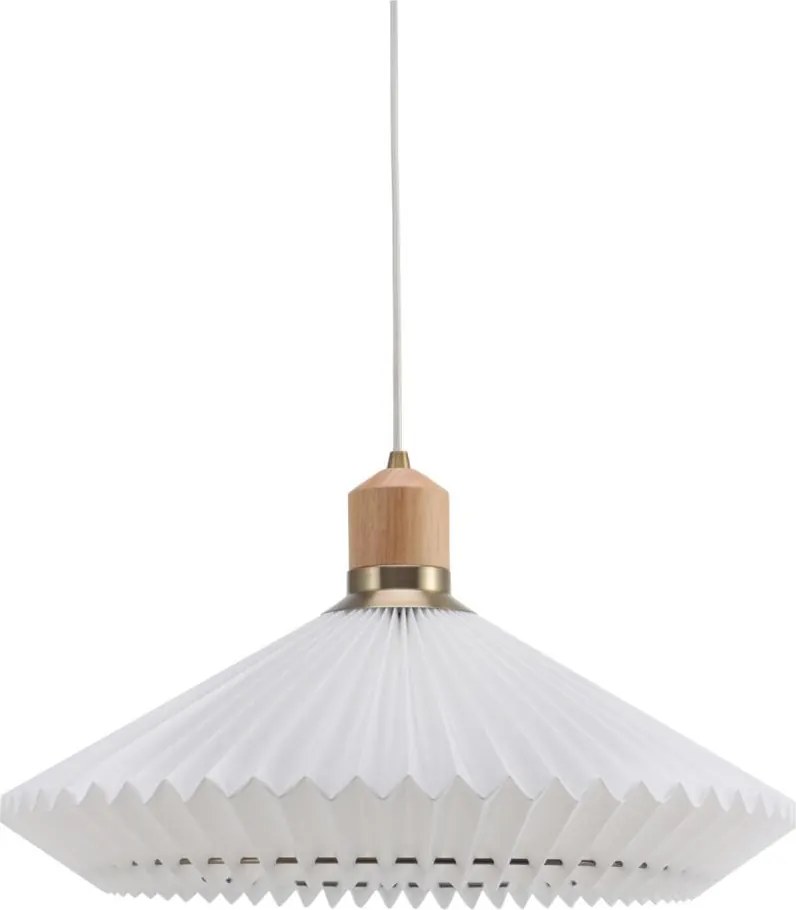 Halo Design 744268- Полилей на кабел PARIS 1xE27/60W/230V Ø 56 см бял/месинг/дъб