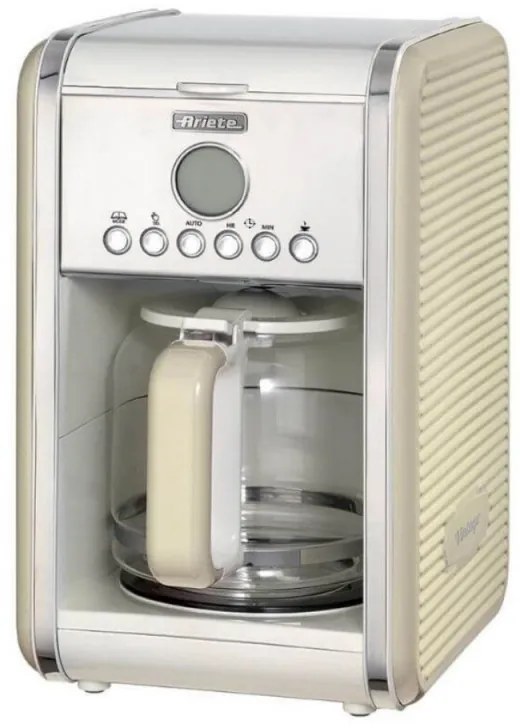Кафемашина Ariete VINTAGE AMERICANO 1342/03, 960W, 2.1 л, Таймер, Програмиране, Пауза, Противокапкова система, Бежов
