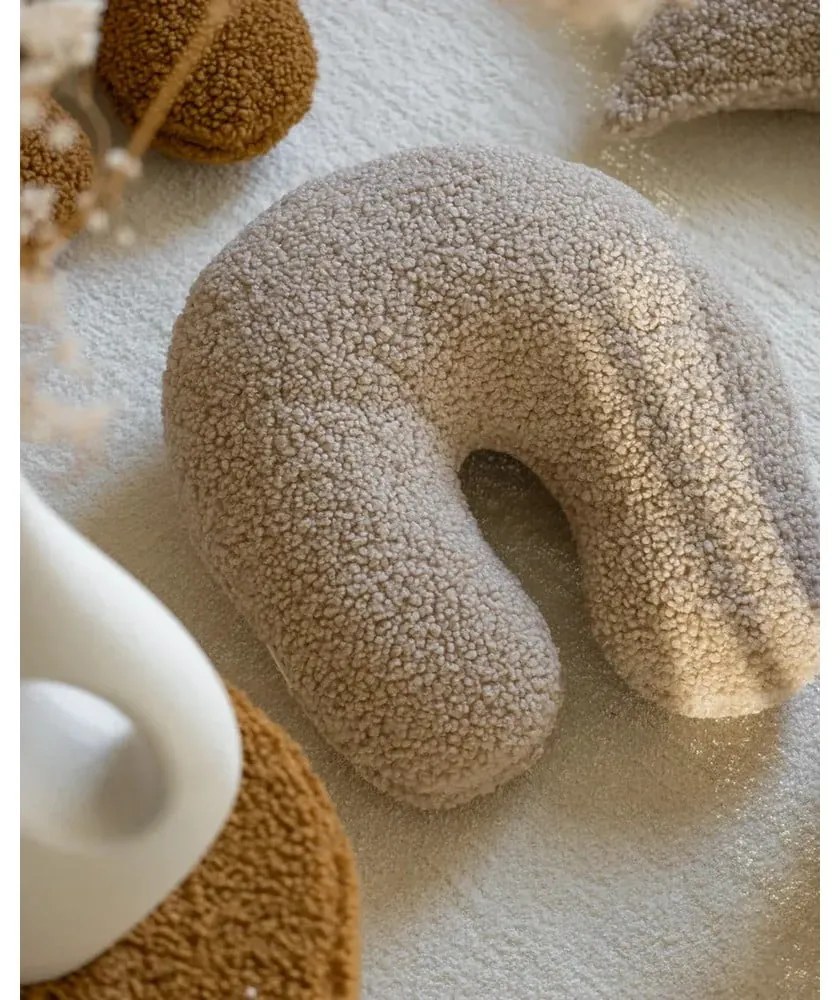 Светлокафява детска възглавница за диван от букле U – Wigiwama