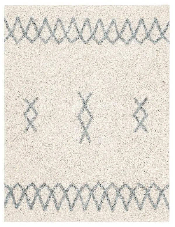 Син и кремав ръчно изработен памучен килим подходящ за пране 170x240 cm Atlas Natural – Lorena Canals