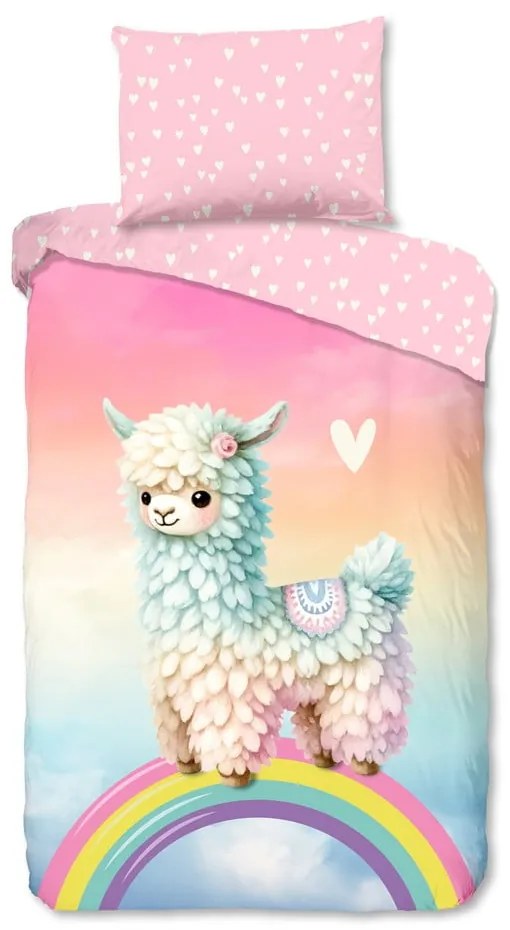 Розово единично памучно детско спално бельо 140x200 cm Chico – Good Morning