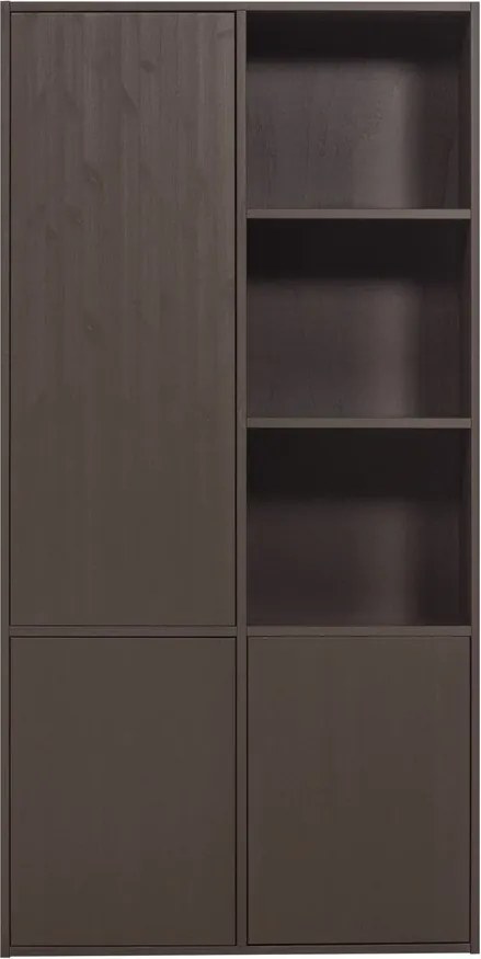 Тъмнокафяв модулен шкаф от масивен бор 108x215 cm Meggy – WOOOD