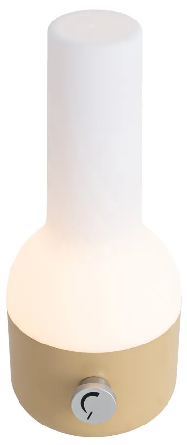 Външна настолна лампа златиста с бял цвят с вградени презареждащи се LED IP44 - Haard