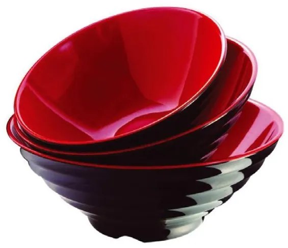 Horecano - Меламинова купа за ястие рамен ф20см черно/червено SHIBUI-(218208RDBK)