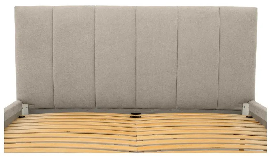 Бежово тапицирано двойно легло с включена подматрачна рамка 180x200 cm Zee – Scandic