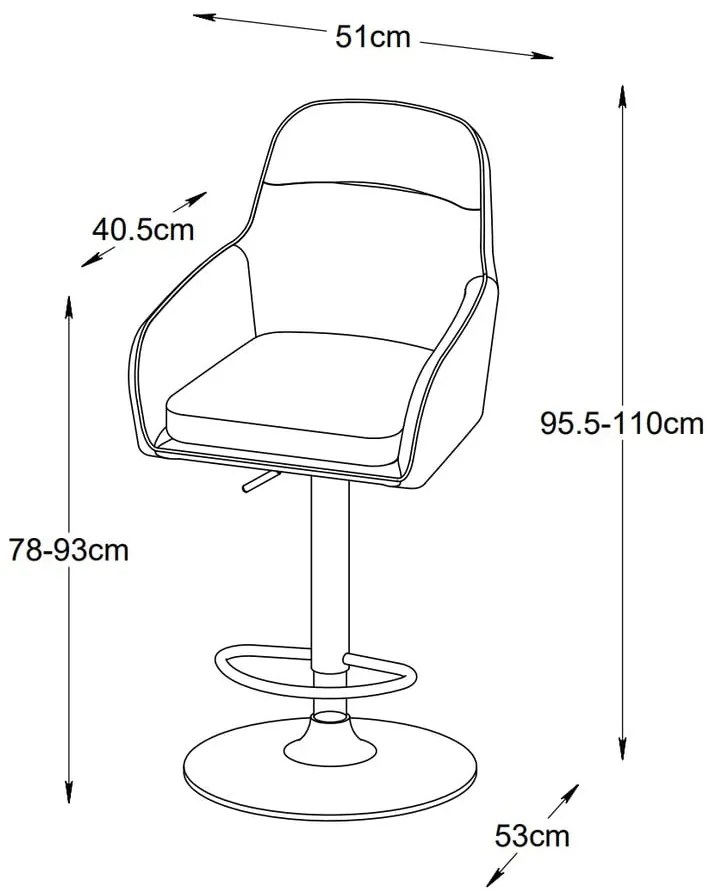 Сиви бар столове в комплект 2 бр. (височина на седалката 69 cm) Avola – Unique Furniture
