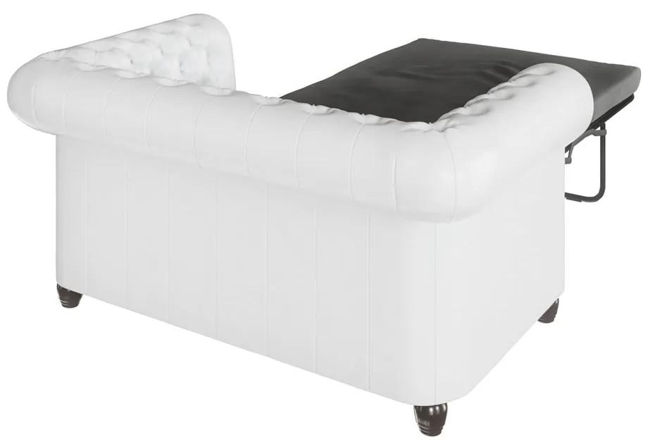 Бял разтегателен диван в имитация на кожа 148 cm York - Ropez