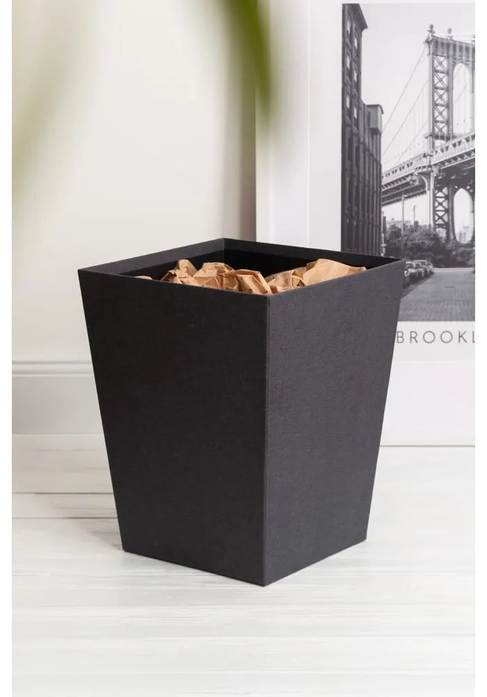 Черно офис кошче за боклук Sofia Canvas Paper Laminate – Bigso