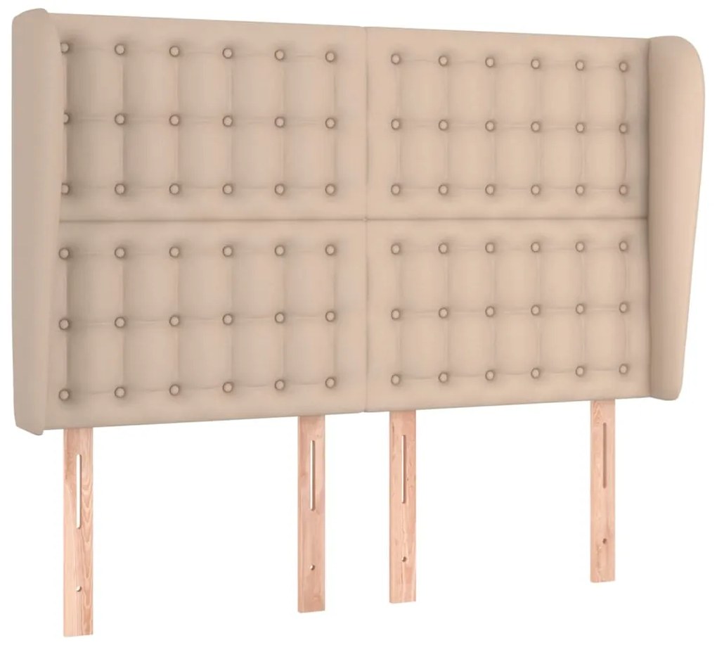 3118051 vidaXL Горна табла с уши, капучино, 147x23x118/128 см, изкуствена кожа