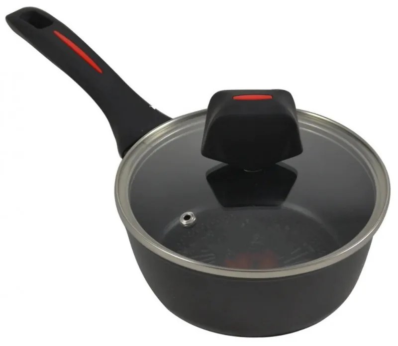 Касерола с капак Royalty Line RL-FSN18, 18 см, 1.8 л, Гранитно покритие, Индукция, Черен