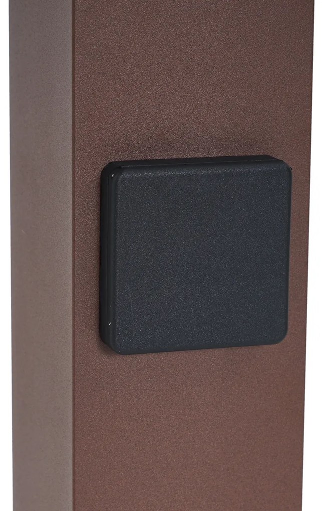 Индустриален външен стълб ръждивокафяв с димно стъкло 50 см със сензор за здрач - Дания