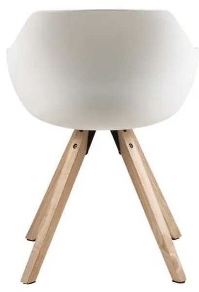 Комплект от 2 бели трапезни стола с крака от каучуково дърво Tina - Actona