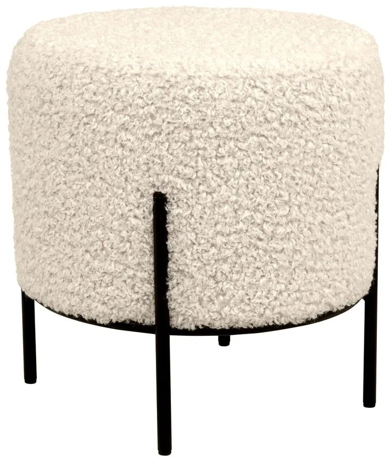 Кремава табуретка от изкуствен косъм Alford – House Nordic