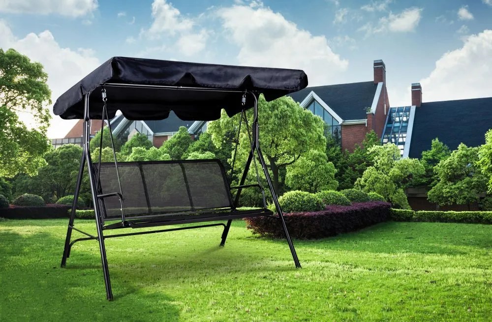 Градинска люлка за 3 лица с регулируем сенник