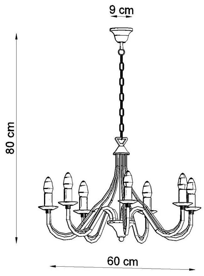 Черна висяща лампа 7 Fiorano - Sollux