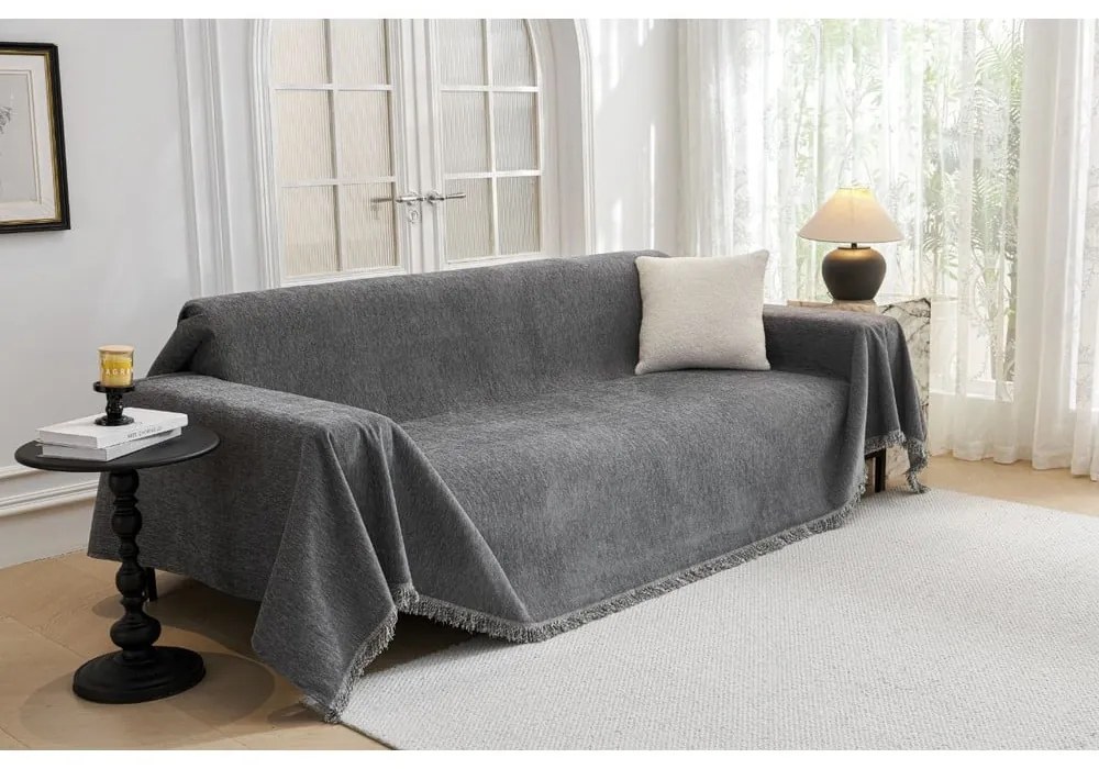 Тъмносиво триместно покривало за диван Talo – Filumi