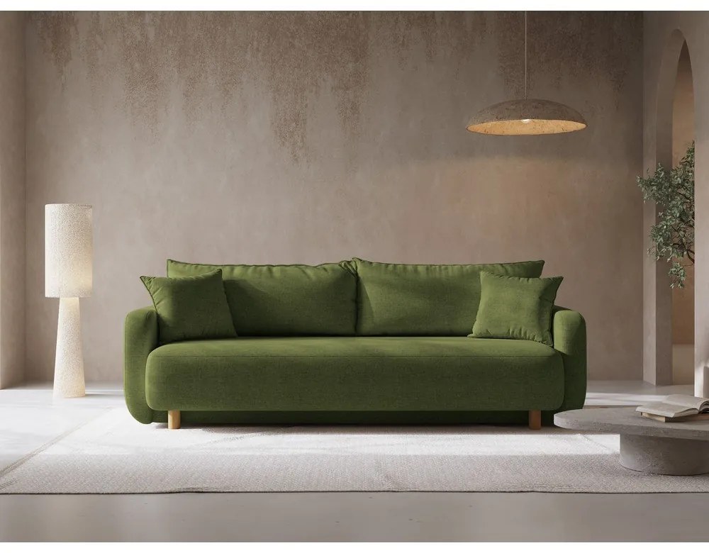 Зелен разтегателен диван с място за съхранение 231 cm Elen – Micadoni