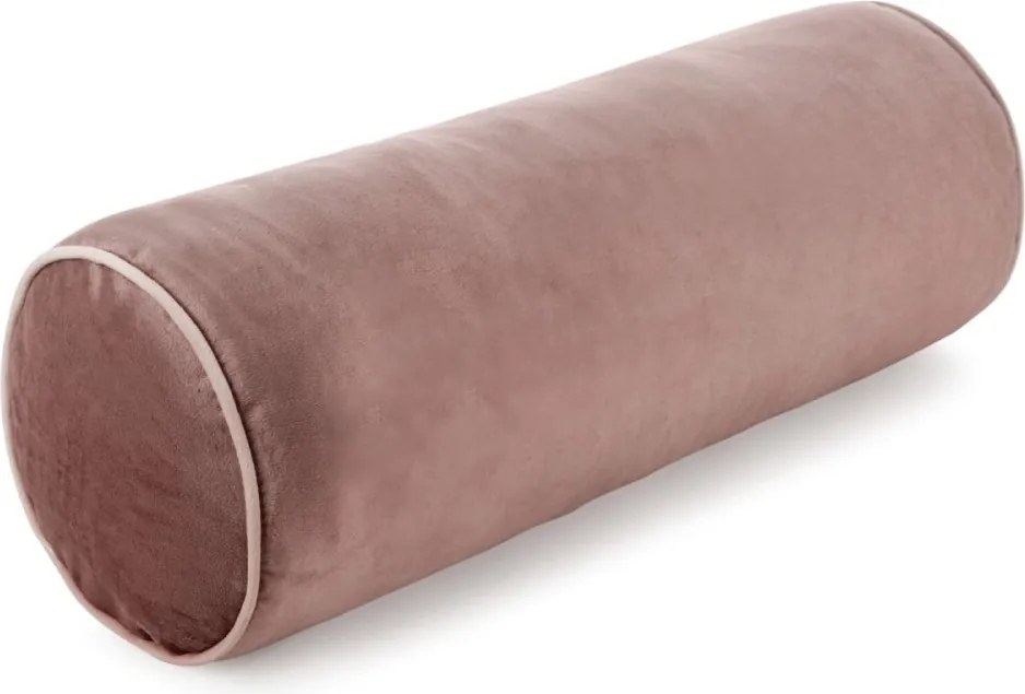 Декоративна кадифена възглавница във формата на руло Кремообразно