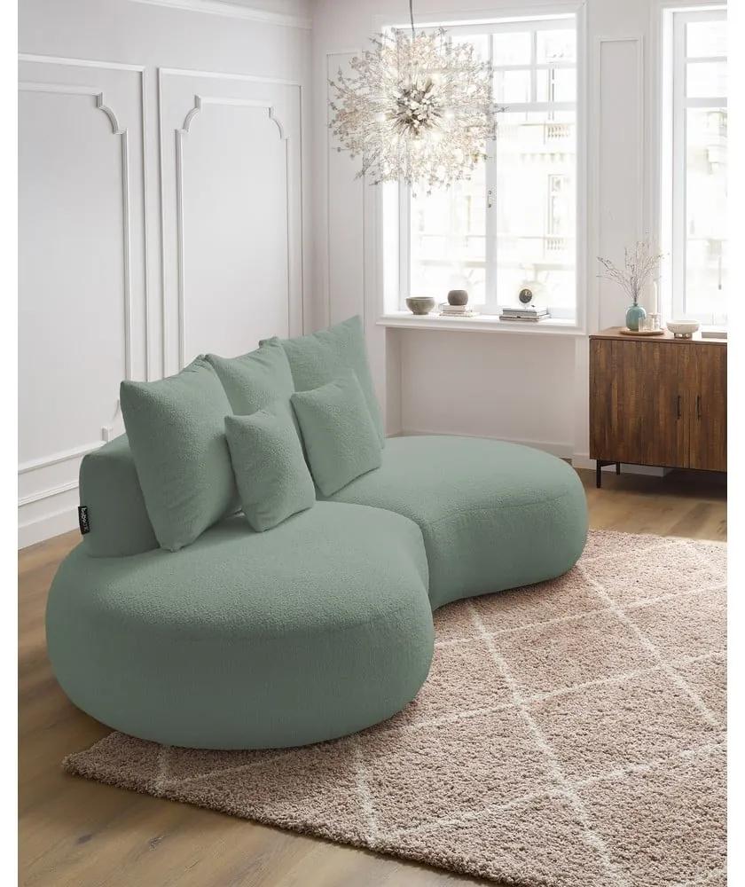 Светлозелен диван от плат букле 260 cm Saint-Germain - Bobochic Paris