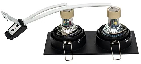 Квадратен вграден прожектор черен регулируем 2-светлина - Chuck