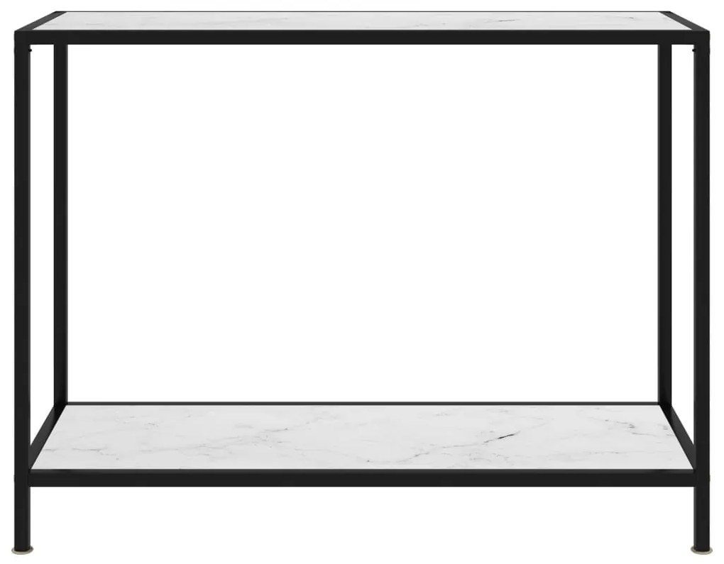 322837 vidaXL Конзолна маса, бяла, 100x35x75 cм, закалено стъкло