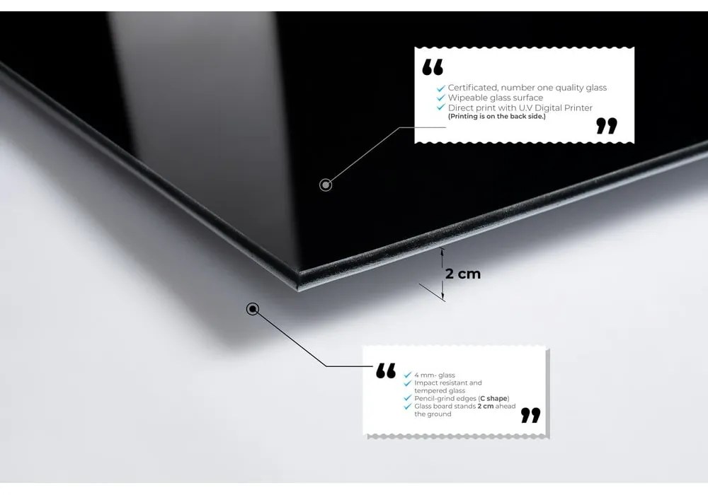 Картина върху стъкло 100x70 cm Feather - Wallity