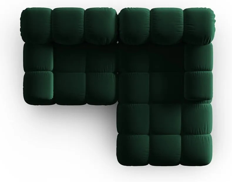 Ъглов диван от зелено кадифе (десен ъгъл) Bellis - Micadoni Home