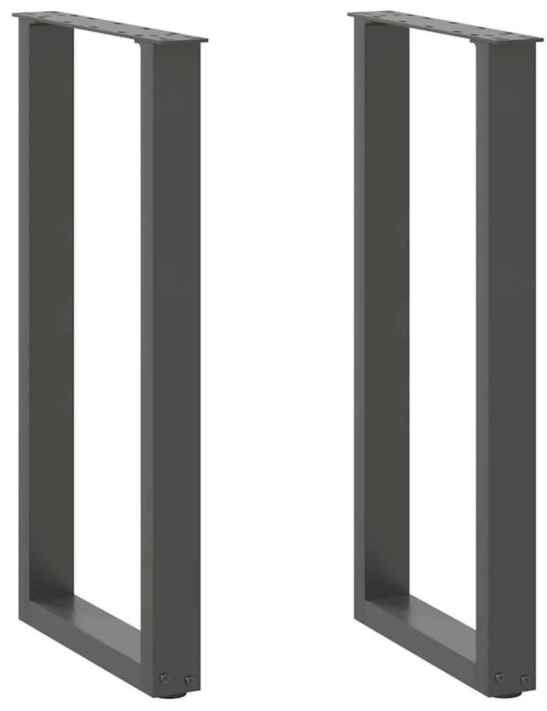 4013174 vidaXL Крака за конзолна маса, U-образни, 2 бр., антрацит, 38 x (72-73) см, стомана