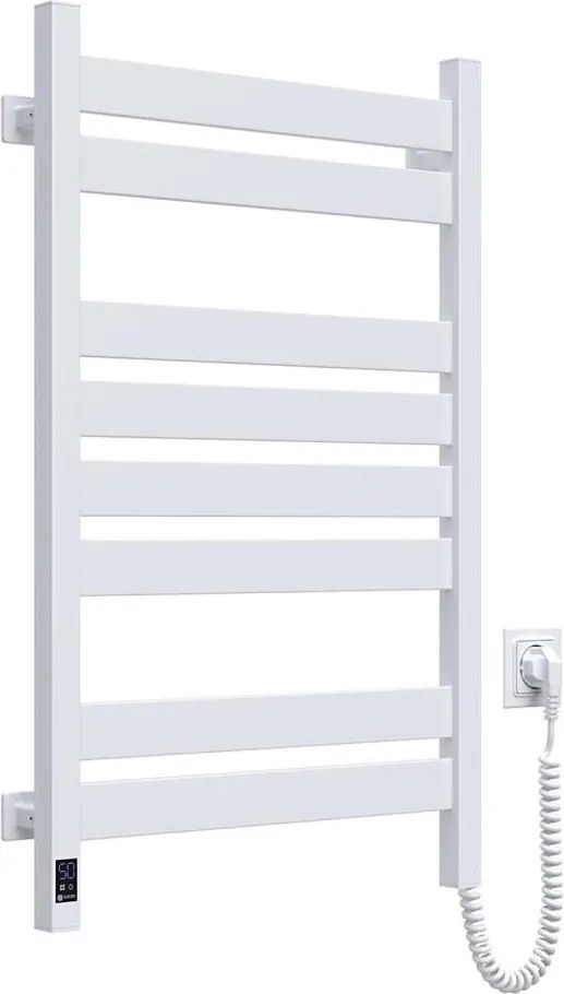 Електрически сушилник за кърпи LARGO с термостат, 168 W, 80 x 50 cm, бял, десен