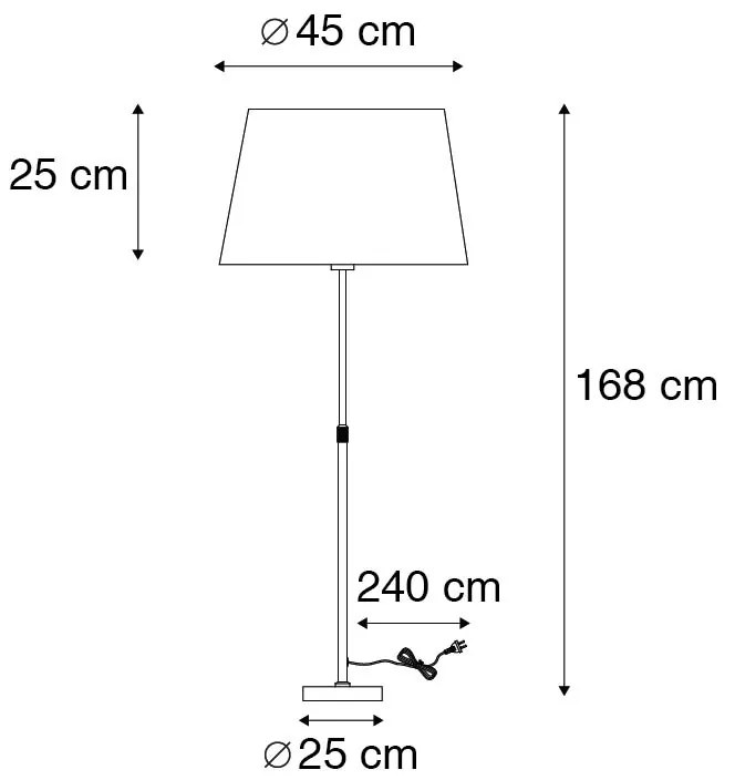 Подова лампа злато/месинг с кафяв абажур 45 см регулируема - Parte