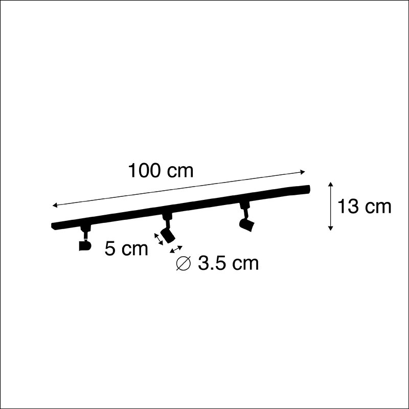 Модерна релсова система с 3 прожектора 1-фазен бял - Jeany