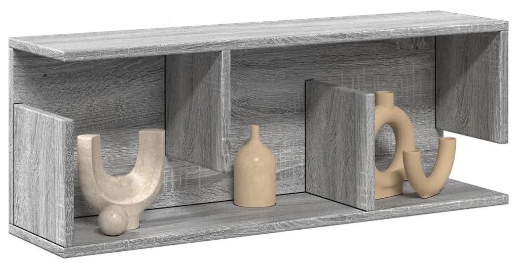 854837 vidaXL Стенен шкаф, 80x20x30 см, сив сонома, инженерно дърво