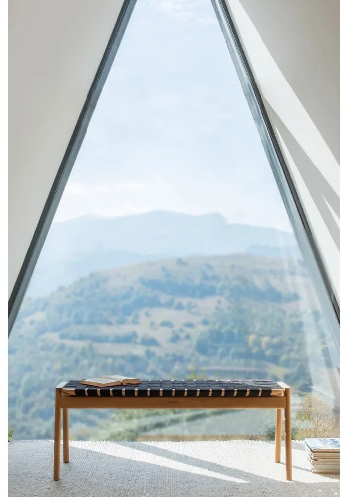 Пейка в черен/естествен цвят Klupa - Gazzda