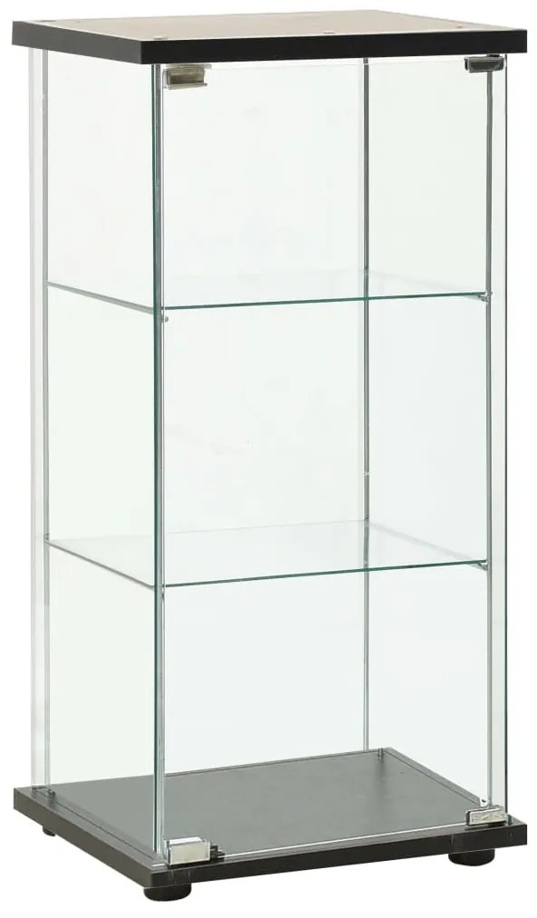 322798 vidaXL Шкаф за съхранение, закалено стъкло, черен