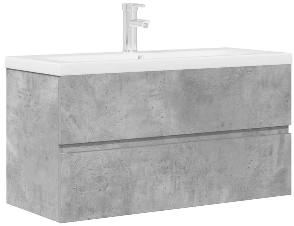 3324916 vidaXL Комплект мебели за баня от 2 части бетонно сив инженерно дърво