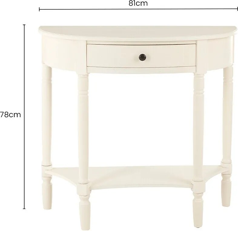 Бяла конзолна маса от масивен бор 33x81 cm Heritage – Premier Housewares